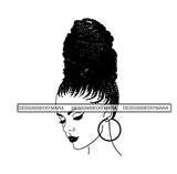 Afro Woman SVG Braids Dreads Locs Hairstyle Cutting Files.