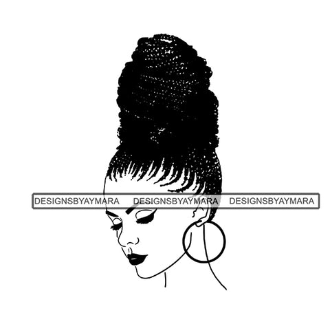 Afro Woman SVG Braids Dreads Locs Hairstyle Cutting Files.