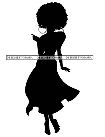 African Woman Silhouette Turban Dress Classy Melanin Vector Designs For T-Shirt and Other Products SVG PNG JPG Cut Files For Silhouette Cricut and More!