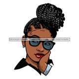 Braids Nubian Princess Queen Hair Beautiful African Female Lady Vector Melanin Woman Wearing Sunglass Locus Hair Style Design Element White Background Beautiful Woman Face SVG JPG PNG Vector Clipart Cricut Cutting Files