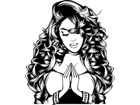 Woman Praying God Lord Prayers In God We Trust .SVG Clipart Cutting Files For Silhouette and Cricut and More!