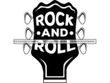 Rock Roll Guitar Acoustic Show Head String Instrument Concert Bar Poster Text Signage Gig Design .SVG .EPS .PNG Vector Clipart Cricut Circuit Cut Cutting