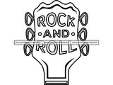 Rock Roll Guitar Acoustic Show Head String Instrument Concert Bar Poster Text Signage Gig Design .SVG .EPS .PNG Vector Clipart Cricut Circuit Cut Cutting