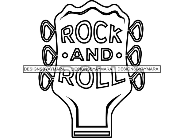 Rock Roll Guitar Acoustic Show Head String Instrument Concert Bar Poster Text Signage Gig Design .SVG .EPS .PNG Vector Clipart Cricut Circuit Cut Cutting