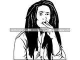 Rasta Dreads Jamaica Rastafarian Dreadlocks Marijuana Herbal Cannabis African Ethnicity Smoking Activity Jamaican Culture Caribbean  .SVG .EPS .PNG Vector Clipart Digital Download Circuit Cut Cutting